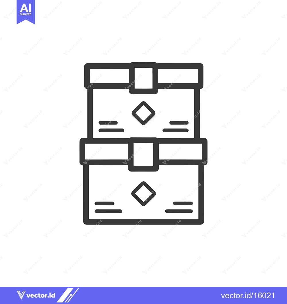 Premium Vector dari A line art illustration of two stacked closed boxes with diamond desig