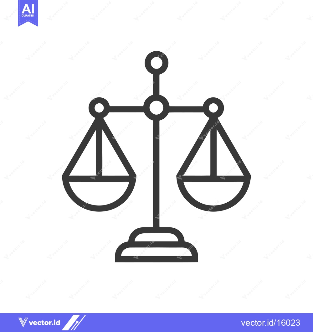 Premium Vector of A Line Drawing Illustration of a Justice Scale