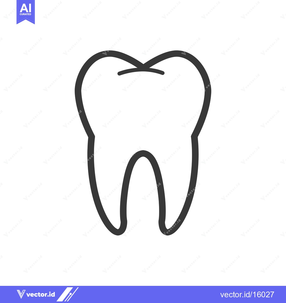 Premium Vector of A Line Drawing Illustration of a Single Tooth