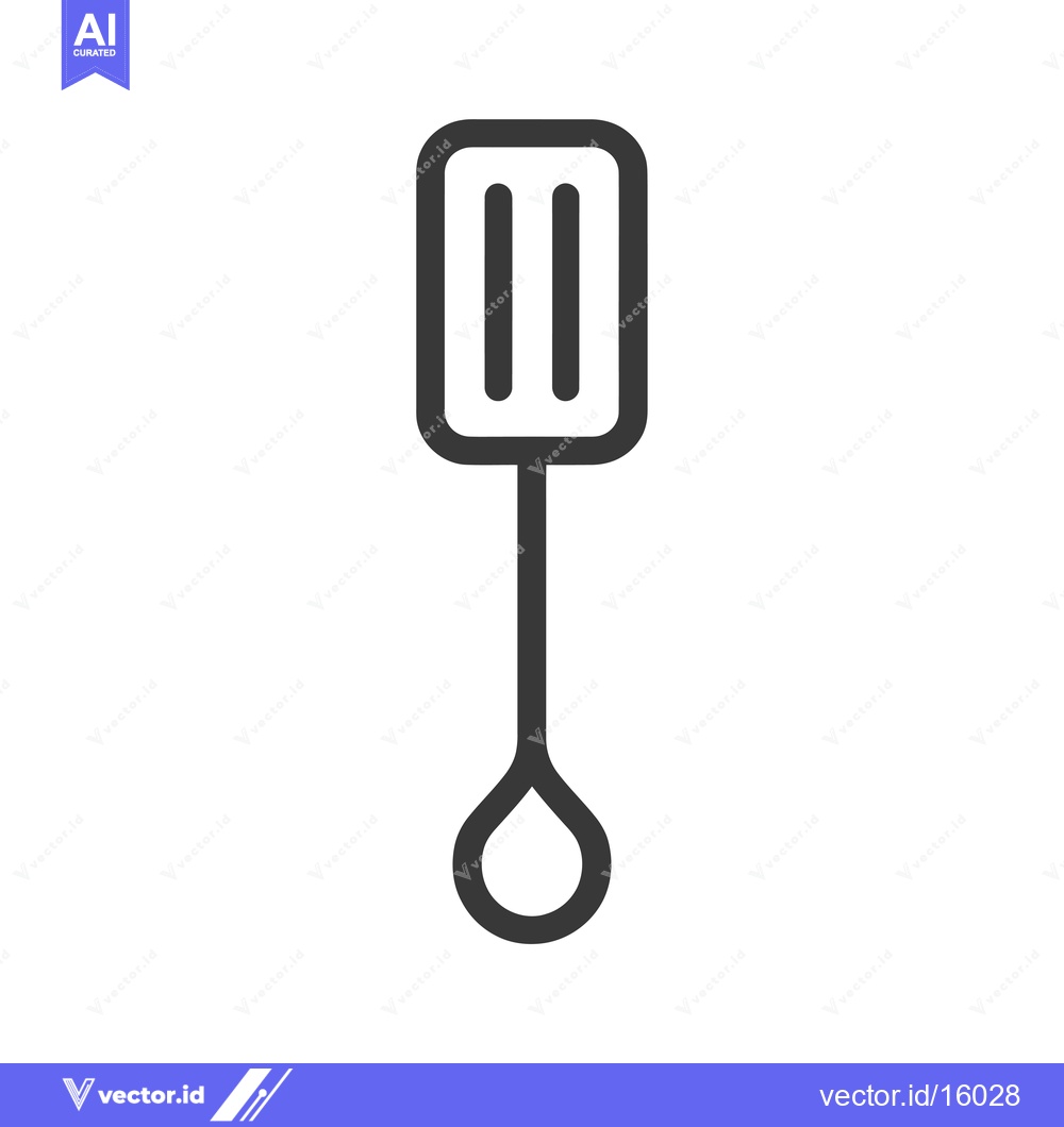 Premium Vector dari A Line Drawing Illustration of a Spatula