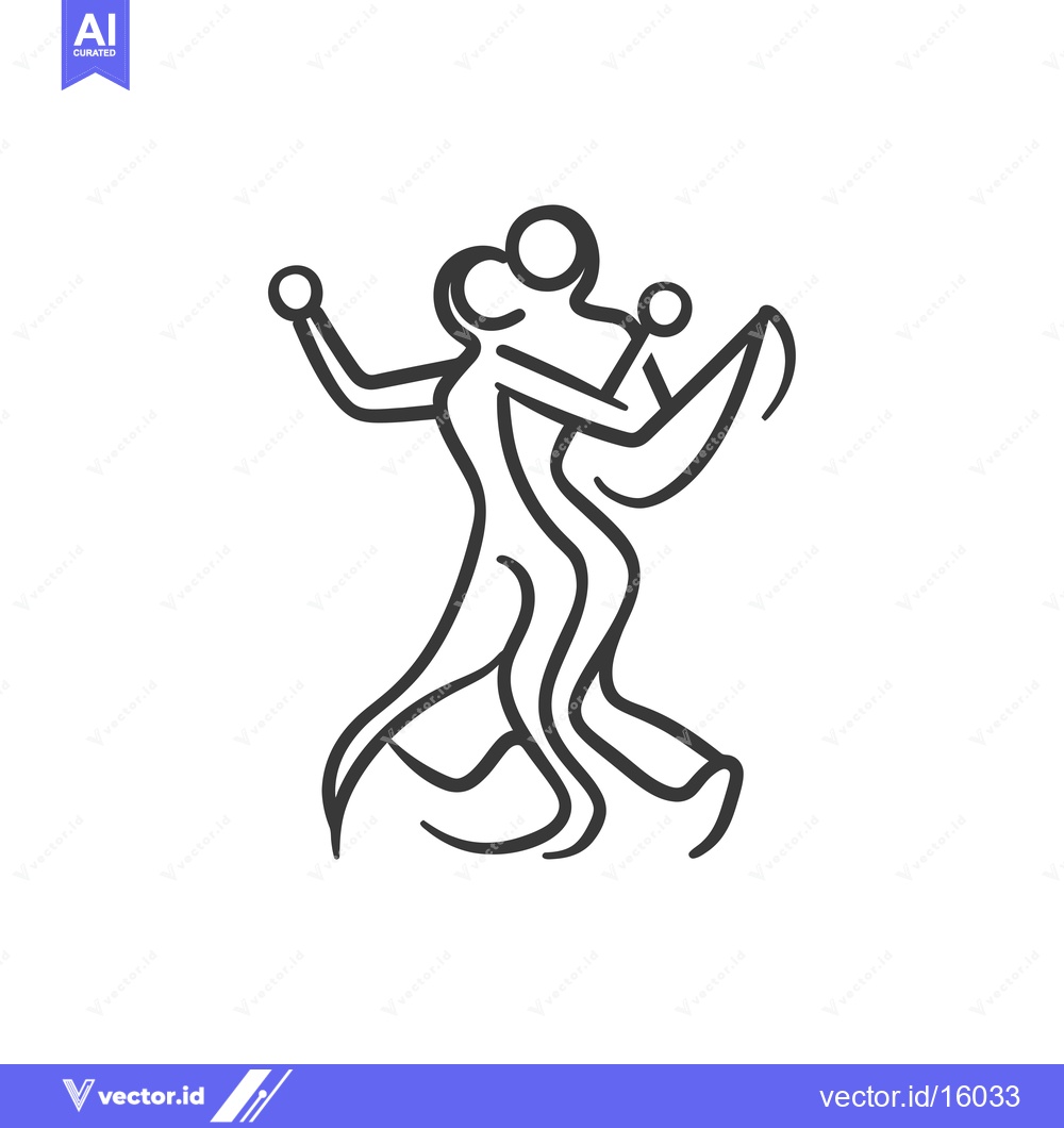 Premium Vector of A line drawing illustration of two people dancing