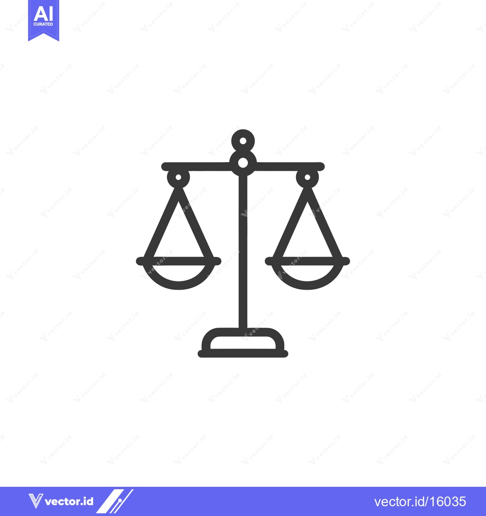 Premium Vector dari A Line Drawing of a Balanced Scale
