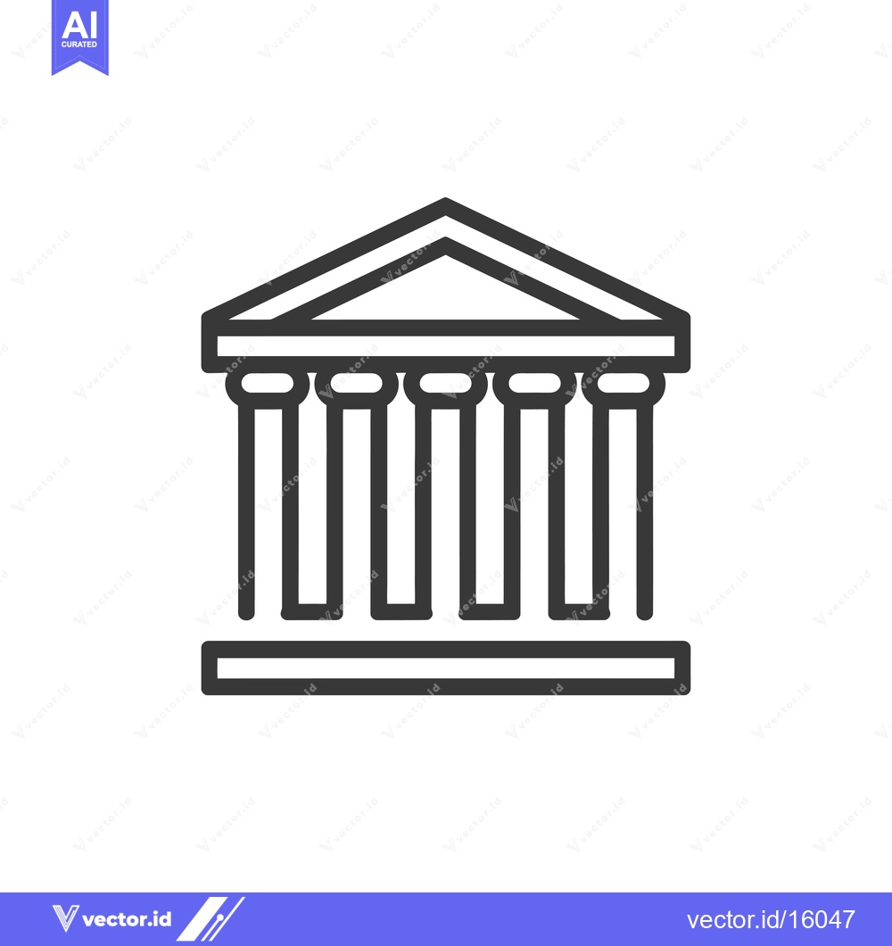 Premium Vector of A Line Drawing of a Building with Columns