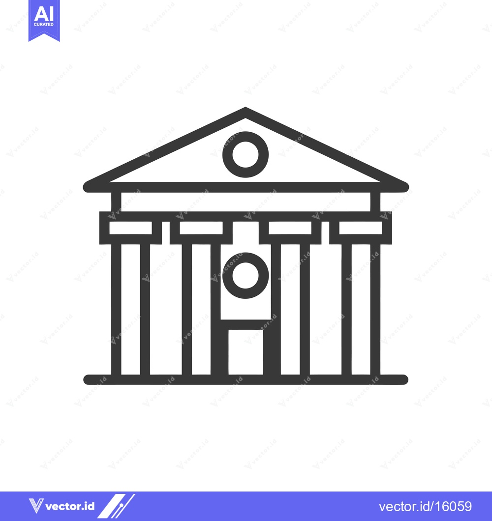 Premium Vector of A Line Drawing of a Classic Building with Columns and a Rounded Roof