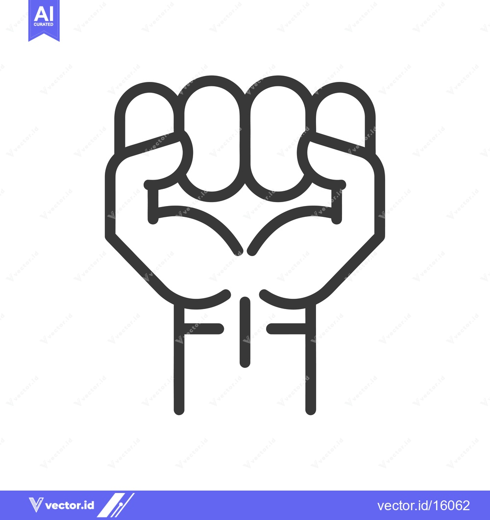 Premium Vector dari A line drawing of a clenched fist raised in the air