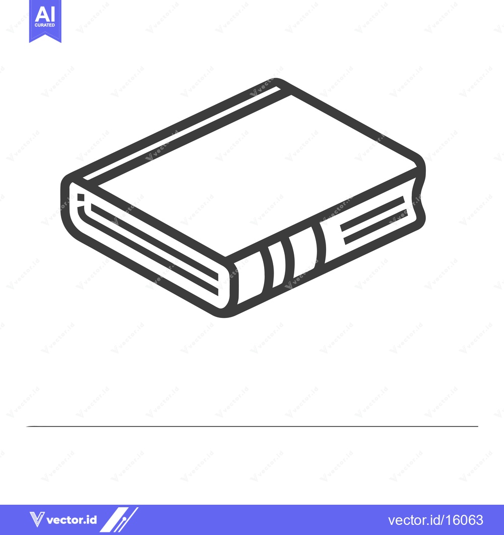 Premium Vector dari A Line Drawing of a Closed Book in Isometric Perspective