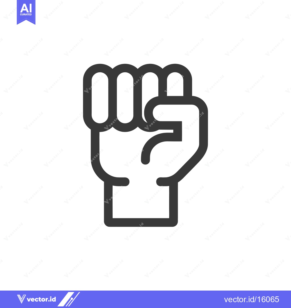 Premium Vector of A Line Drawing of a Closed Fist, Representing Strength and Unity