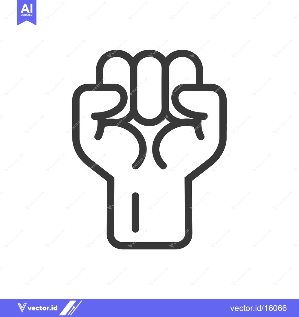 Premium Vector dari A Line Drawing of a Closed Fist, Representing Strength and Unity