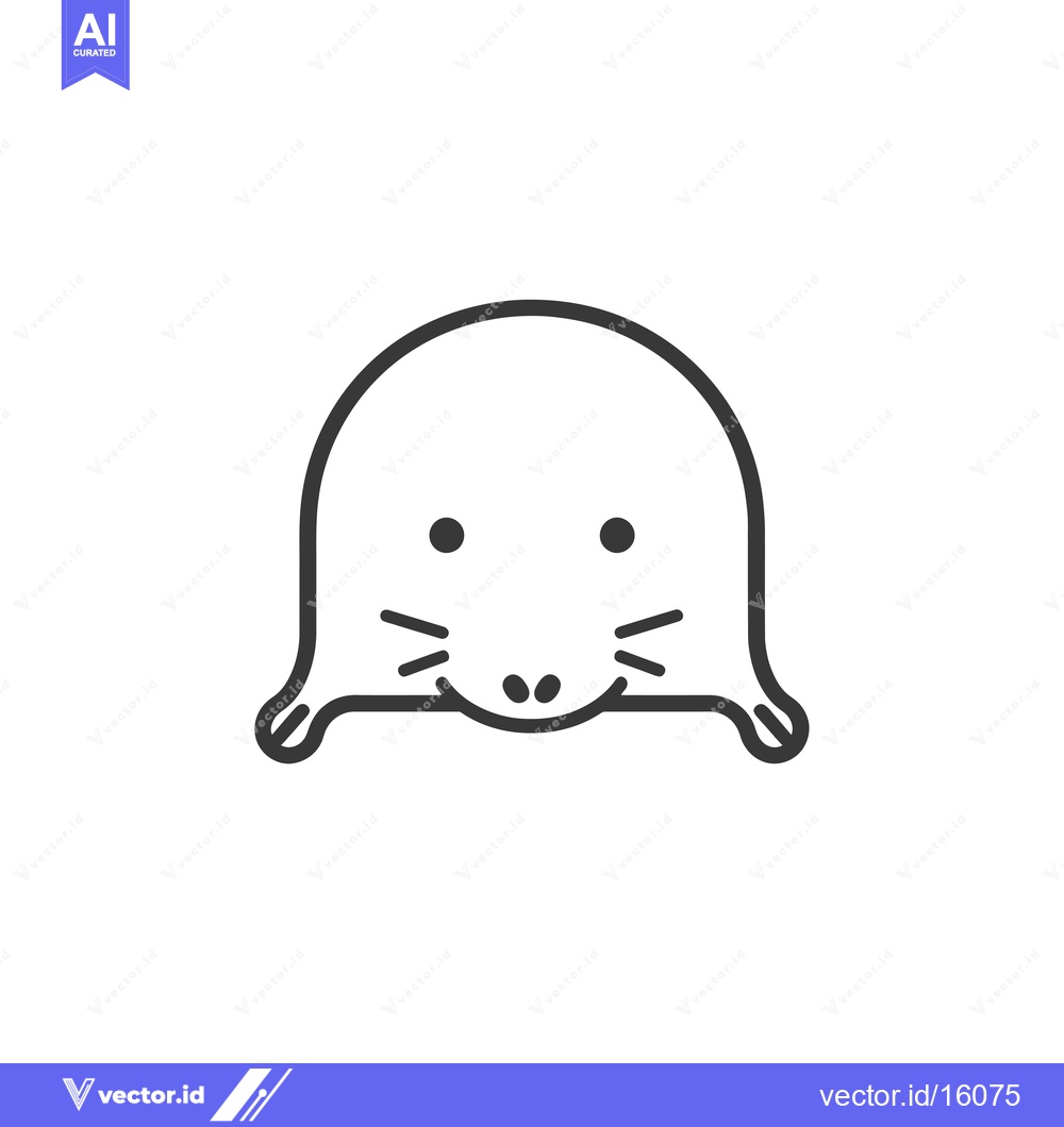 Premium Vector dari A line drawing of a cute cartoon mole with a smile