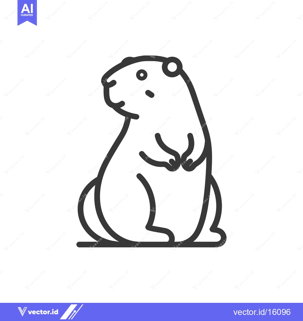 Premium Vector dari A line drawing of a groundhog standing on its hind legs