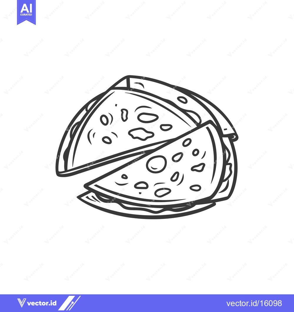 Premium Vector of A Line Drawing of a Half-Eaten Pizza Slice