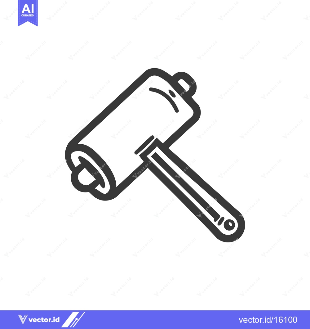 Premium Vector dari A Line Drawing of a Hammer with a Rounded Head