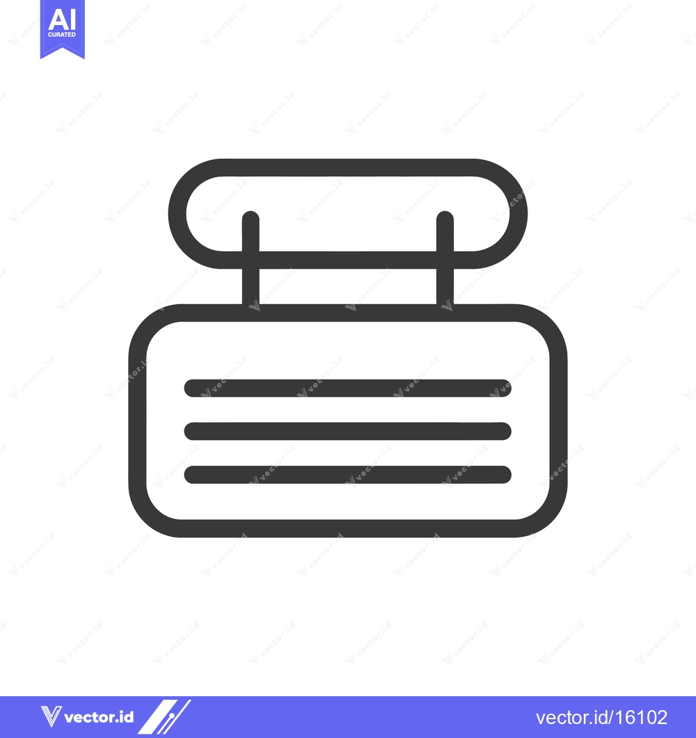 Premium Vector dari A Line Drawing of a Hanging Sign with Three Horizontal Lines