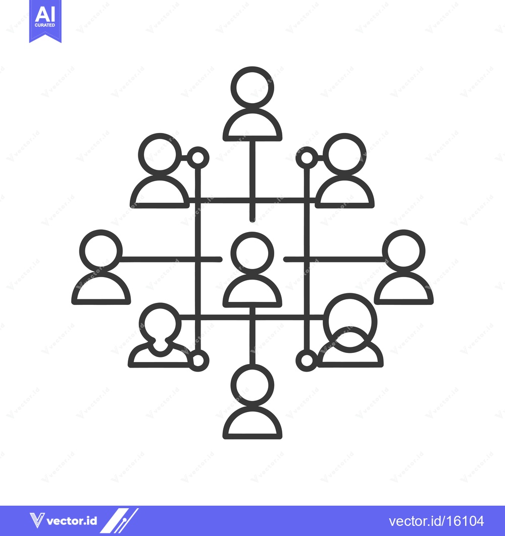 Premium Vector dari A Line Drawing of a Hierarchical Organization Chart