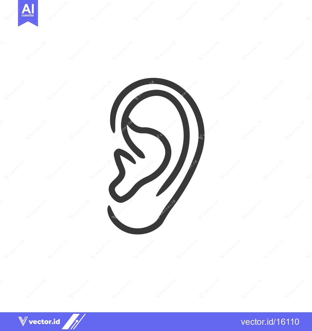 Premium Vector dari A Line Drawing of a Human Ear