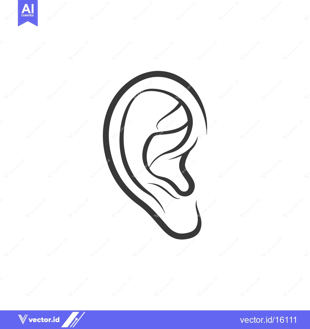 Premium Vector of A Line Drawing of a Human Ear in Profile