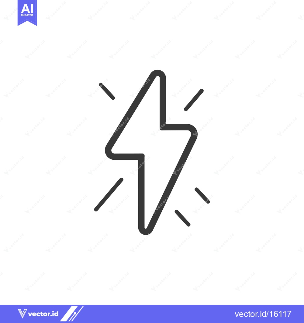 Premium Vector dari A line drawing of a lightning bolt with radiating lines