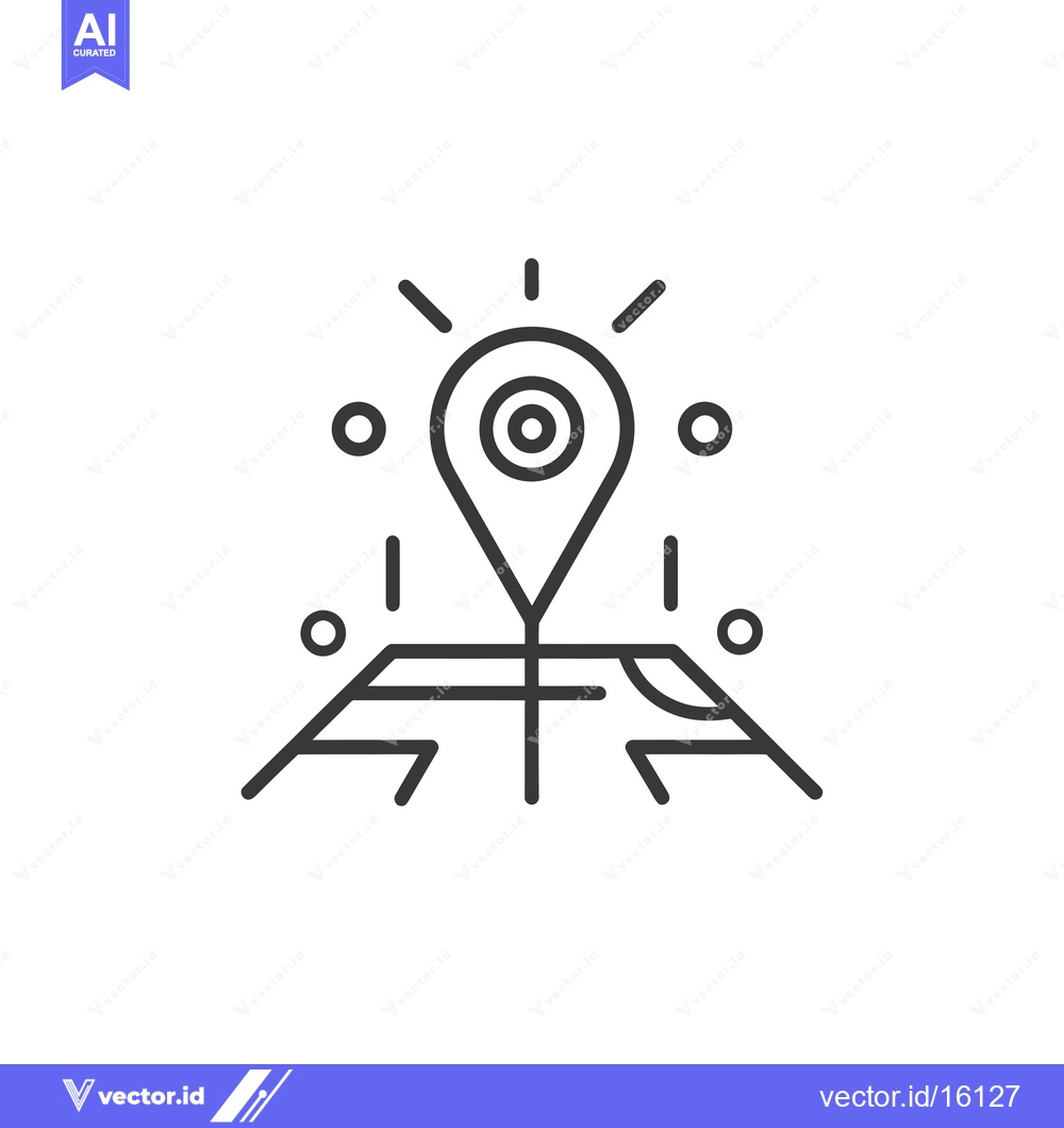 Premium Vector dari A Line Drawing of a Map Pin With a Target Inside