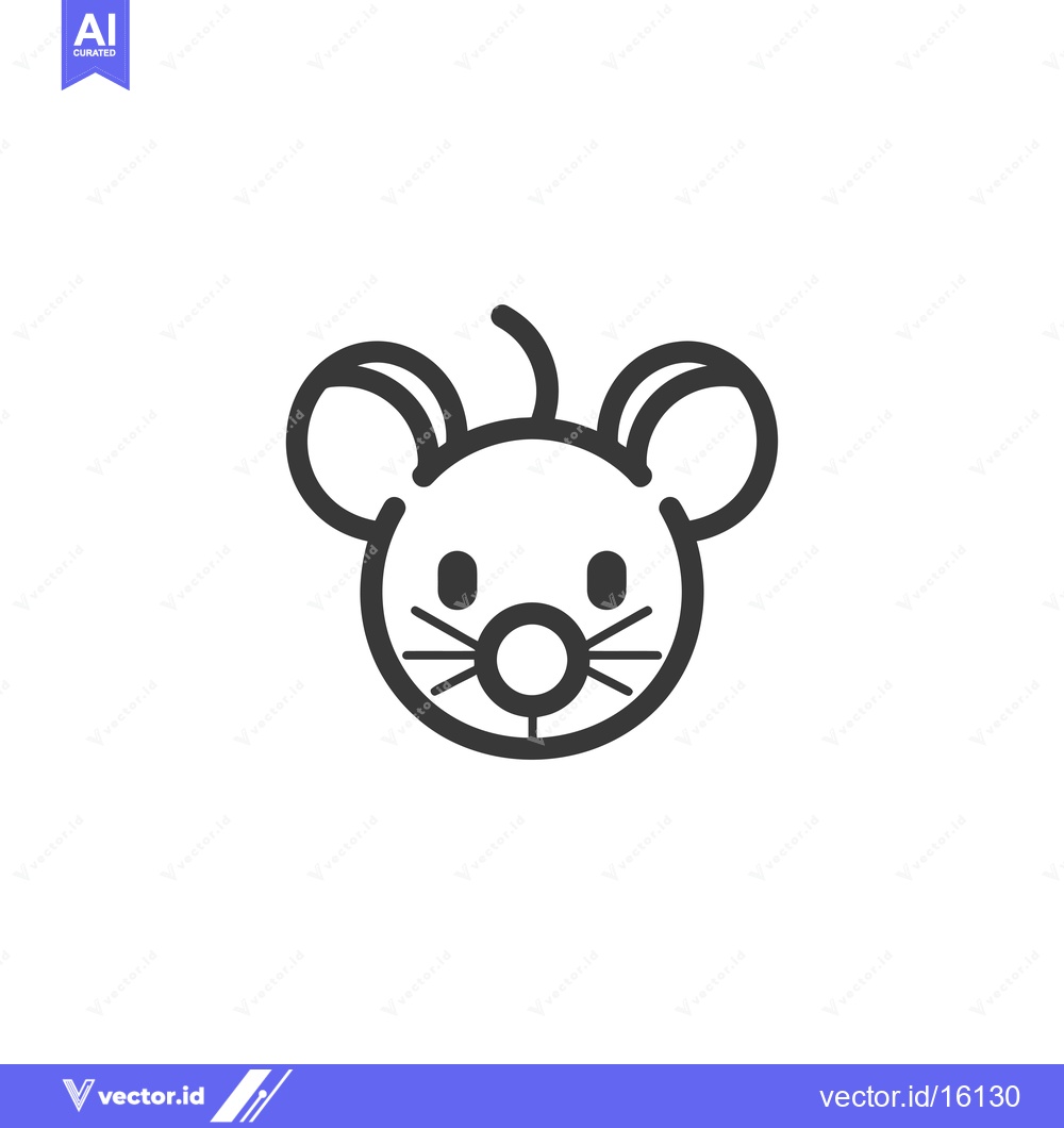 Premium Vector dari A Line Drawing of a Mouse's Face