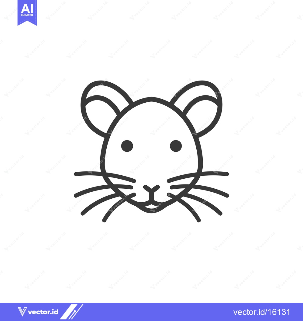 Premium Vector dari A Line Drawing of a Mouse's Face