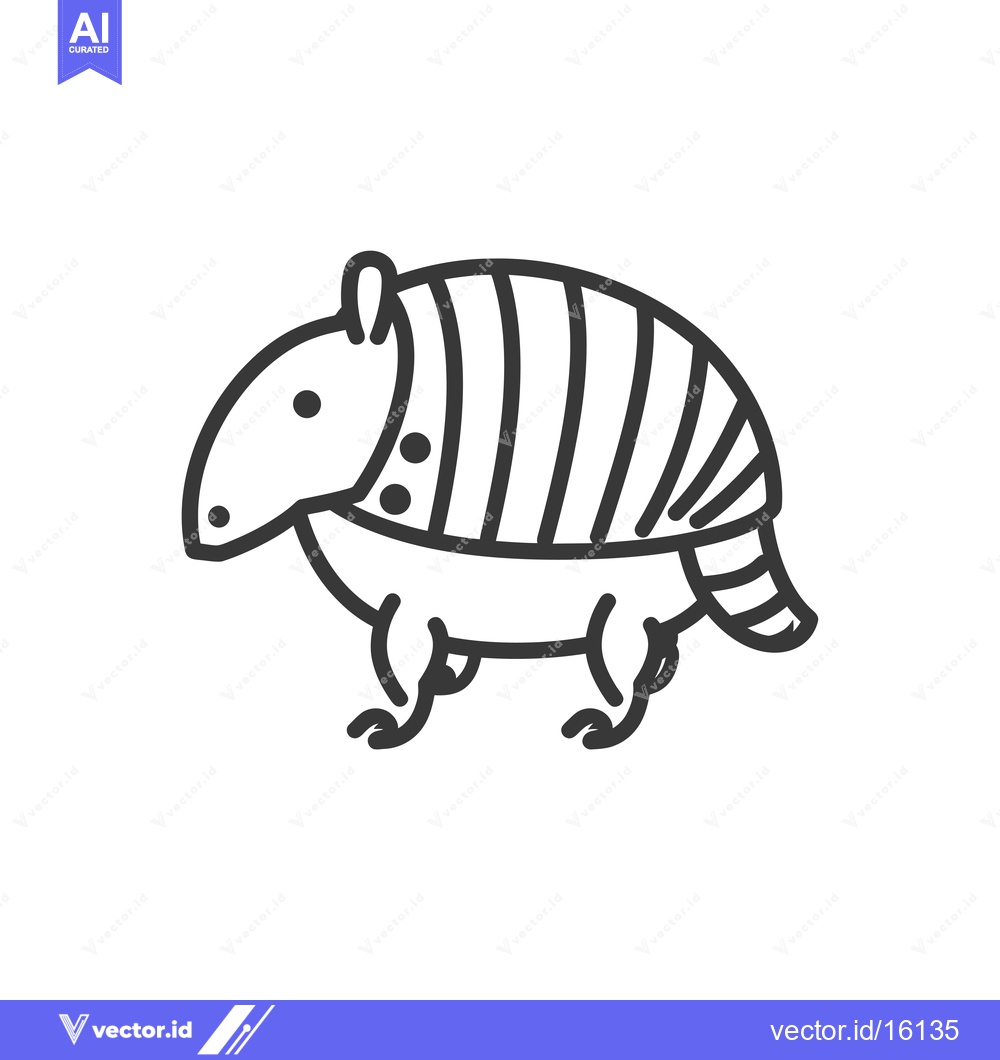 Premium Vector dari A Line Drawing of an Armadillo