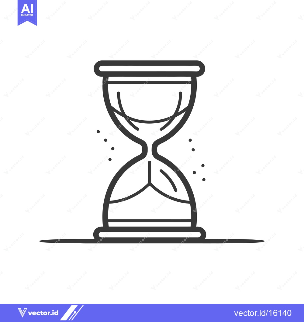 Premium Vector dari A Line Drawing of an Hourglass
