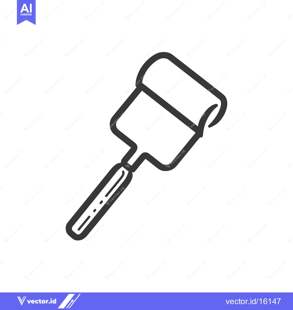 Premium Vector dari A Line Drawing of a Paint Roller