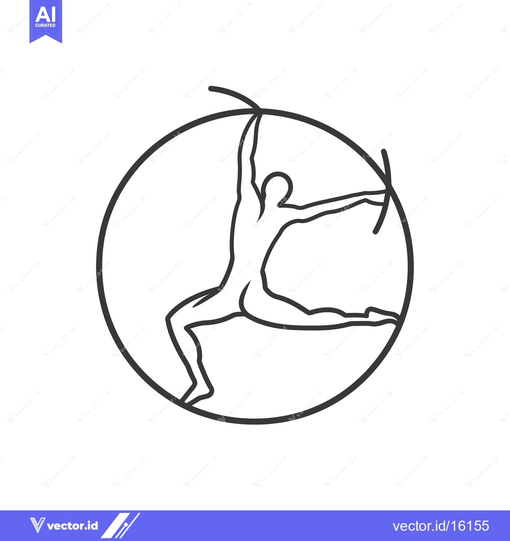 Premium Vector dari A Line Drawing of a Person Performing a Gymnastic Exercise Inside a Ci