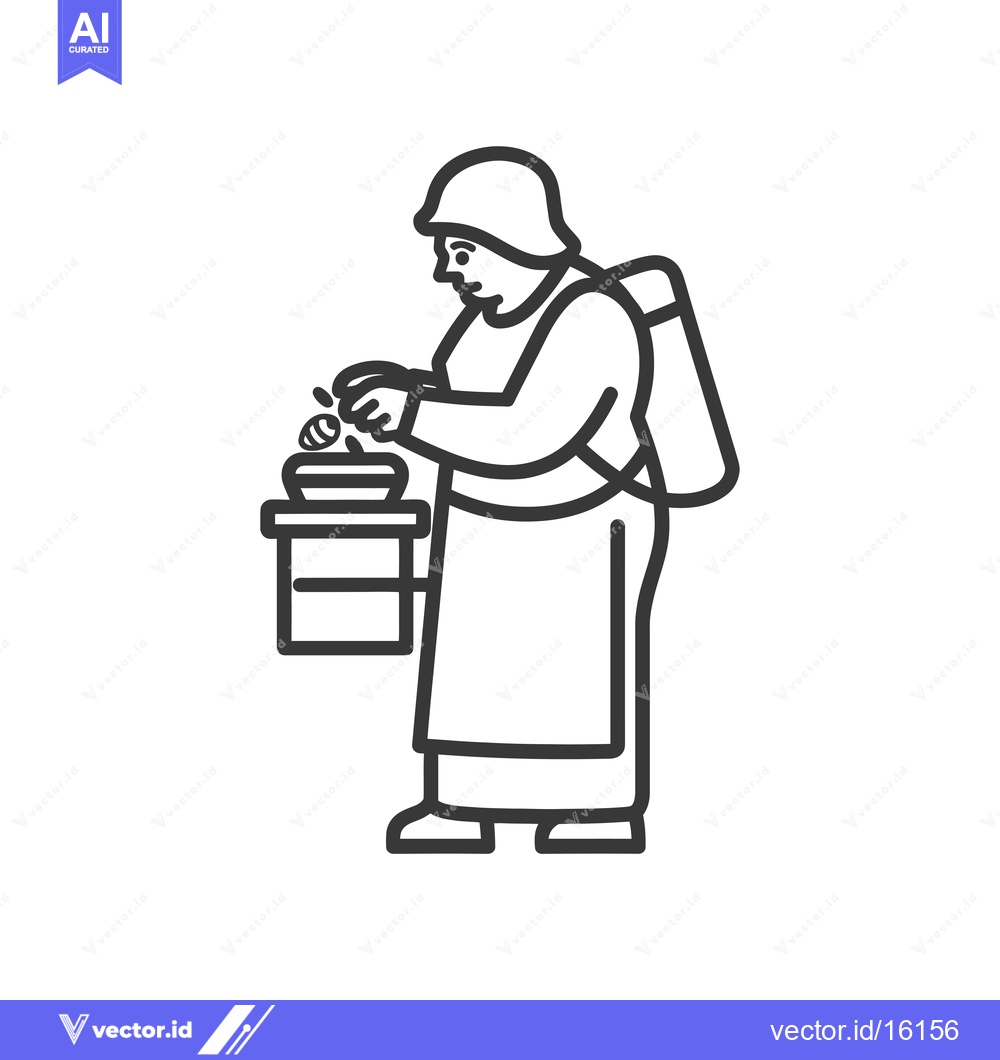 Premium Vector of A line drawing of a person preparing food