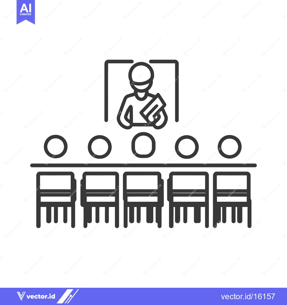 Premium Vector of A line drawing of a person presenting to a group of people
