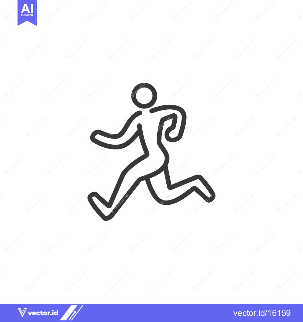 Premium Vector dari A Line Drawing of a Person Running