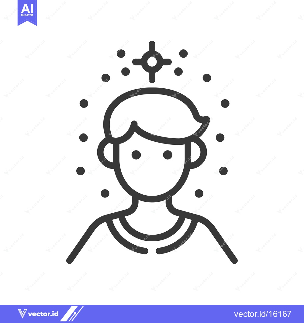 Premium Vector of A line drawing of a person with a crosshair above their head