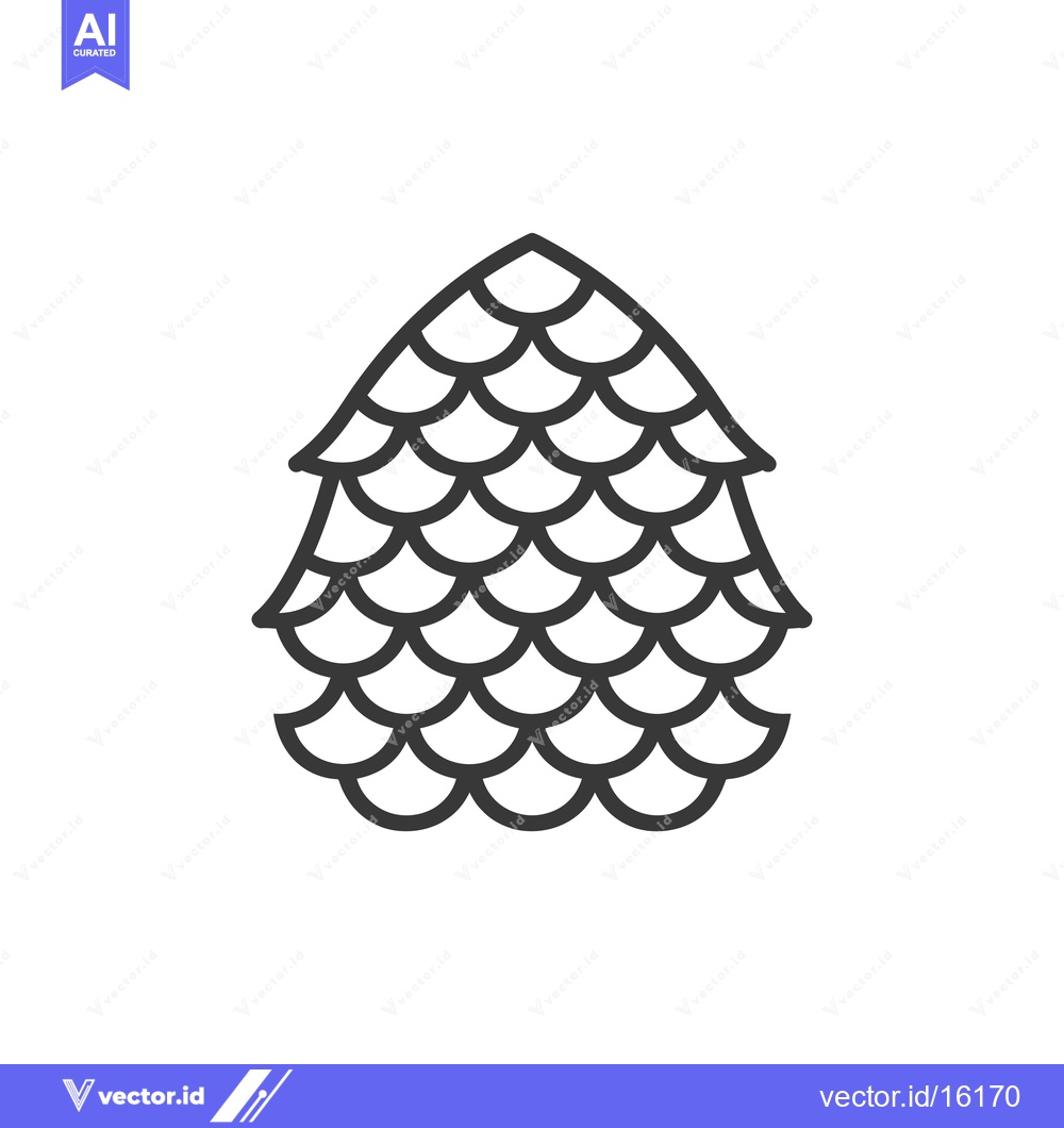 Premium Vector dari A Line Drawing of a Pine Cone