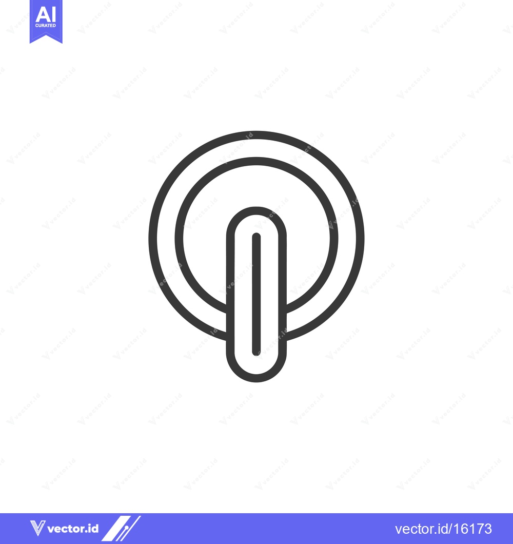 Premium Vector dari A Line Drawing of a Power Button with a Double Circle