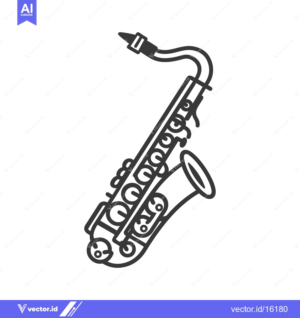 Premium Vector dari A Line Drawing of a Saxophone