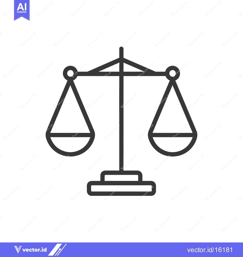 Premium Vector dari A line drawing of a scale with two pans