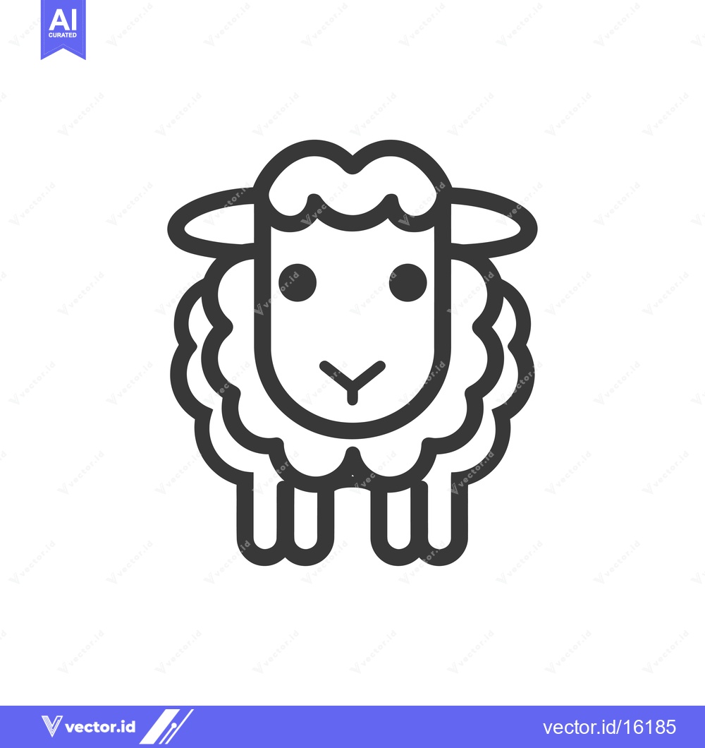 Premium Vector of A line drawing of a sheep with a fluffy body