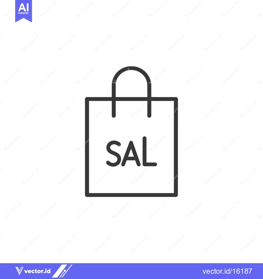 Premium Vector of A Line Drawing of a Shopping Bag with the Word "SAL" on It