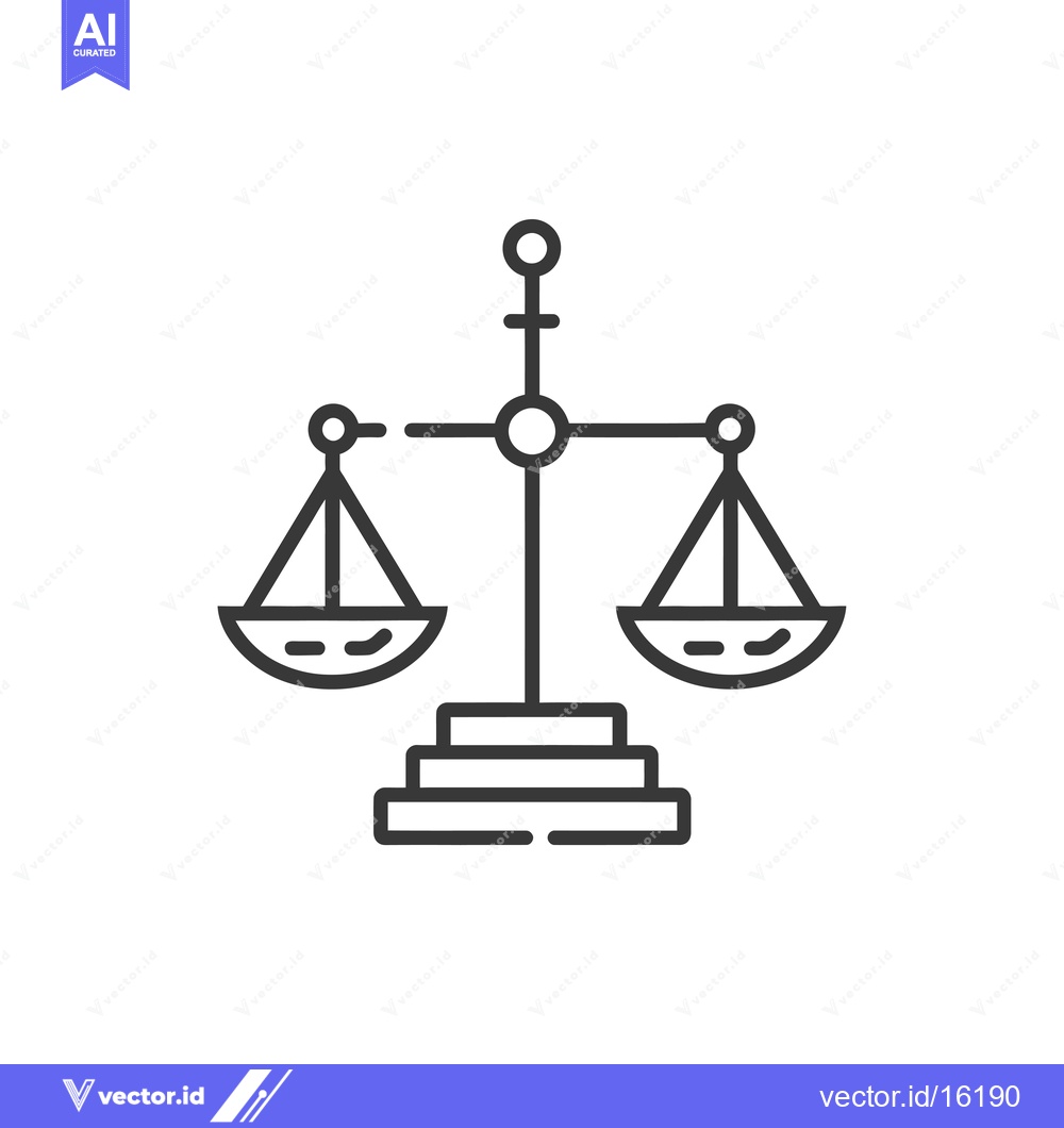 Premium Vector dari A line drawing of a simple scale with two pans
