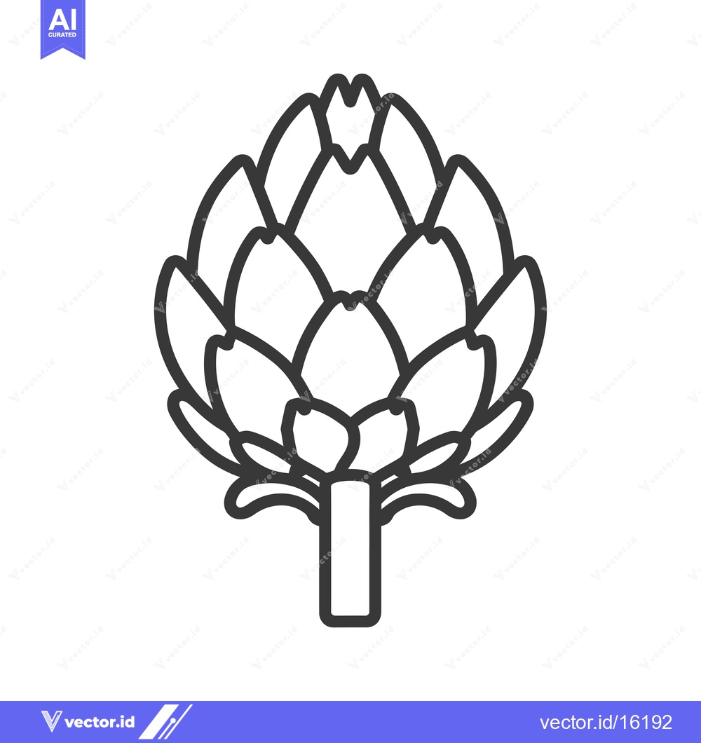 Premium Vector dari A Line Drawing of a Single Artichoke