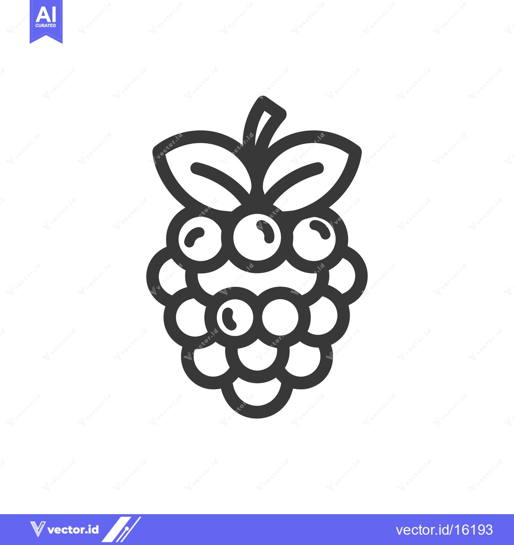 Premium Vector dari A Line Drawing of a Single Blackberry with Leaves