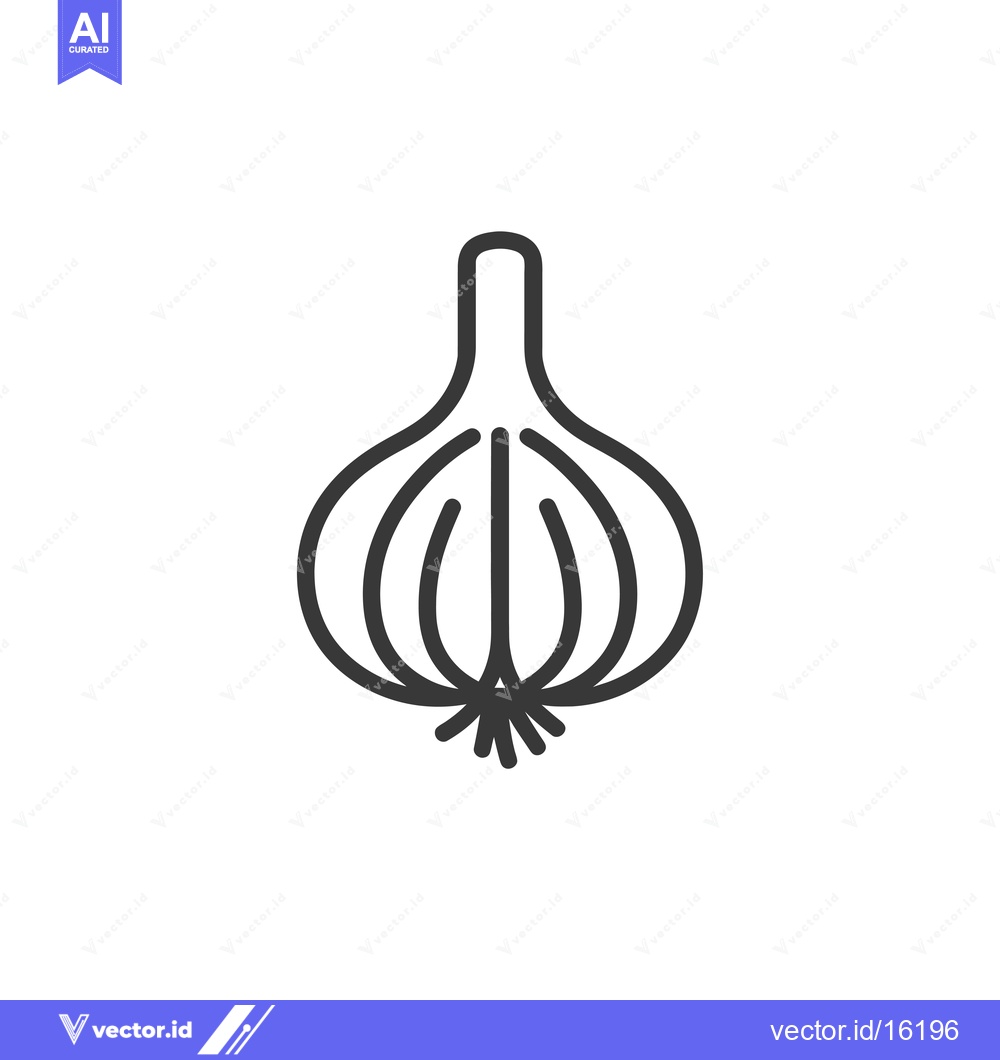 Premium Vector of A Line Drawing of a Single Garlic Bulb