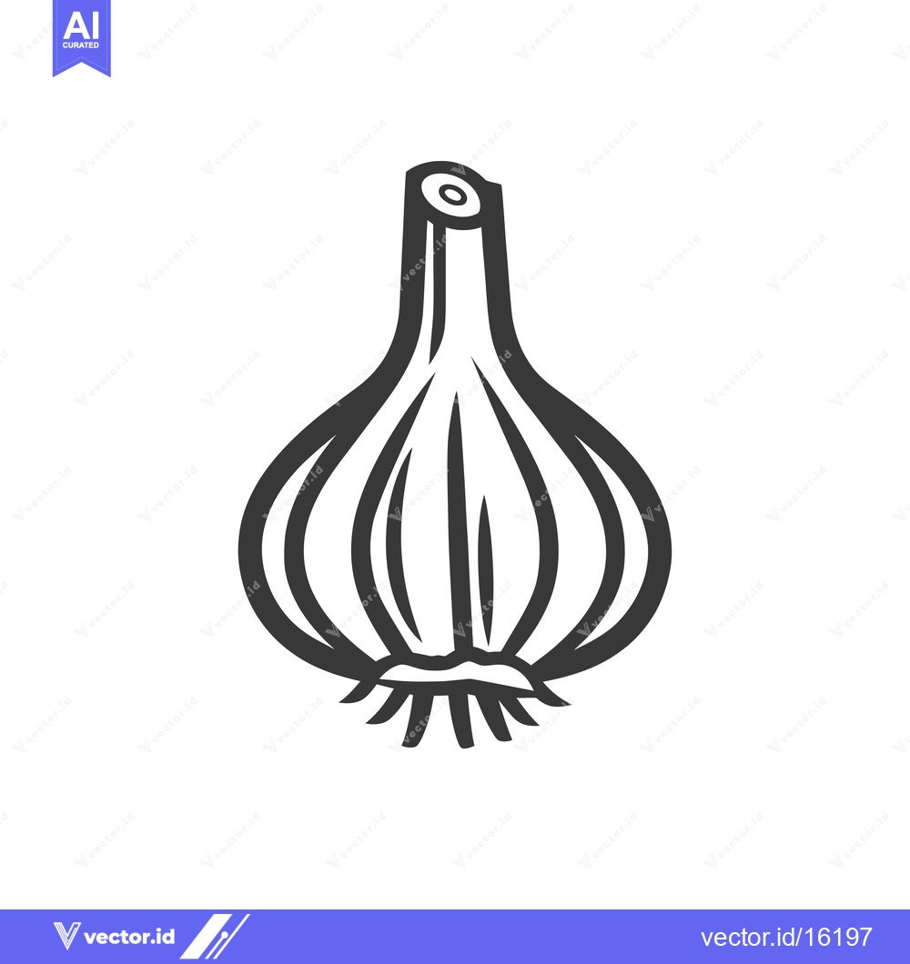 Premium Vector dari A Line Drawing of a Single Garlic Bulb