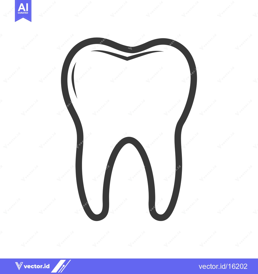 Premium Vector dari A Line Drawing of a Single Tooth