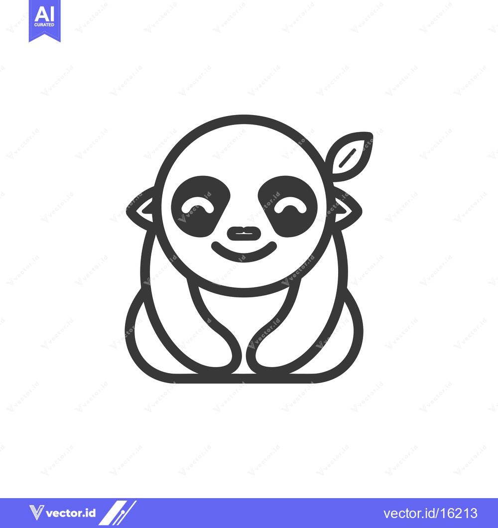 Premium Vector dari A Line Drawing of a Smiling Cartoon Sloth