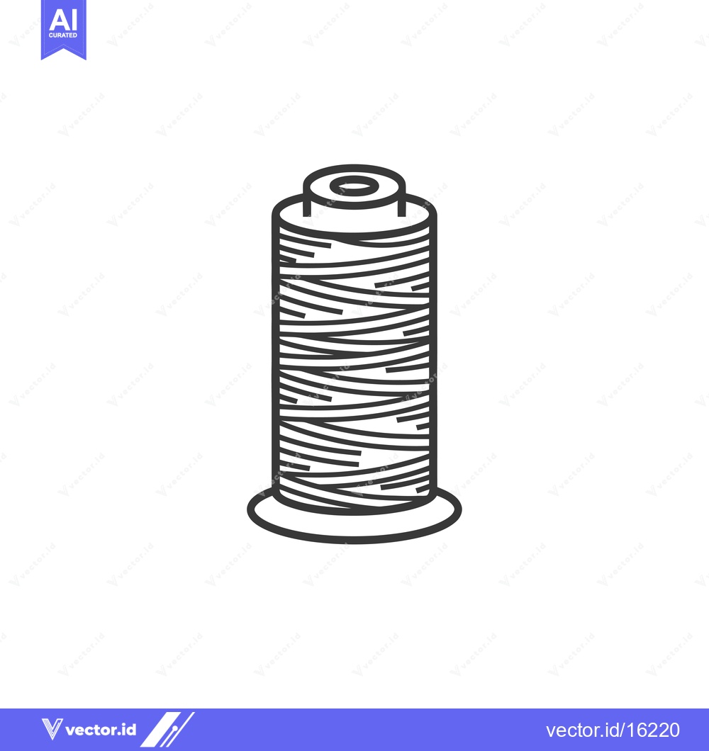 Premium Vector dari A Line Drawing of a Spool of Thread