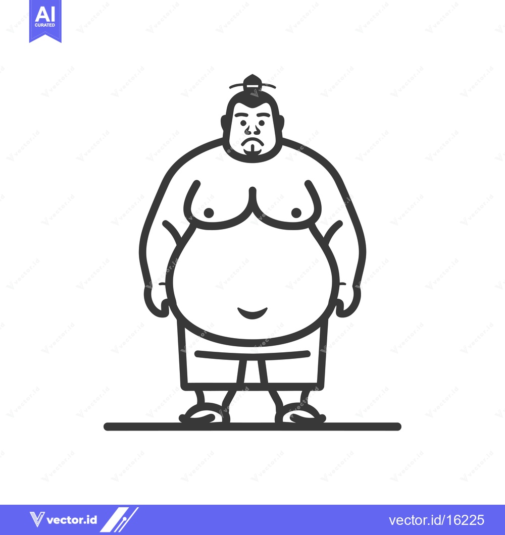 Premium Vector dari A Line Drawing of a Sumo Wrestler