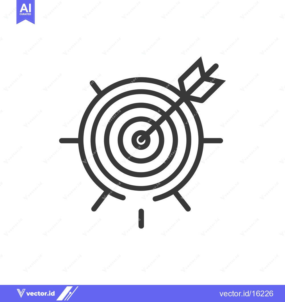 Premium Vector of A line drawing of a target with an arrow in the center