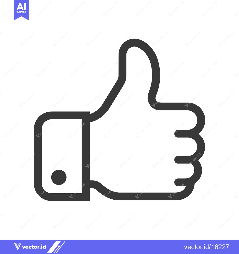 Premium Vector of A Line Drawing of a Thumbs-Up Gesture