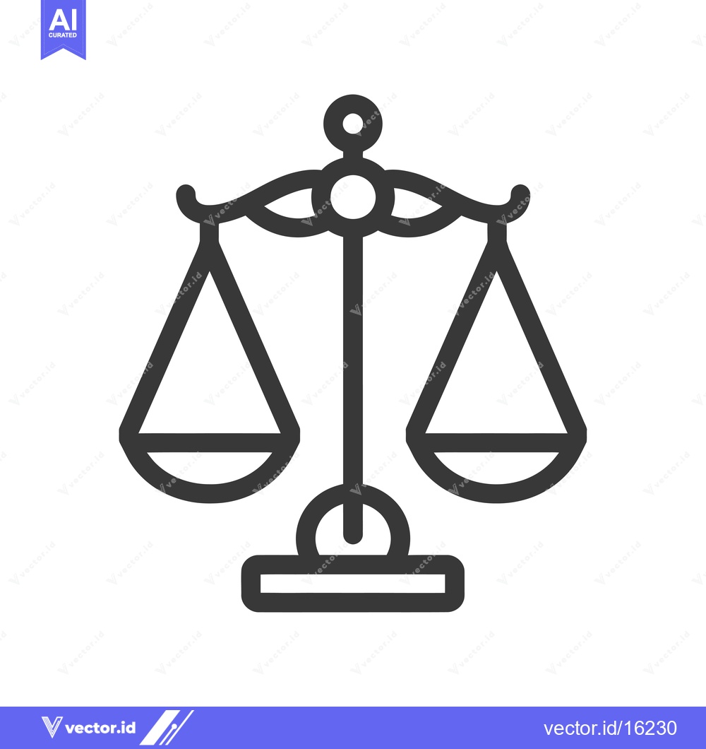 Premium Vector of A Line Drawing of a Traditional Justice Scale